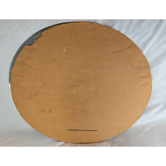 Vintage Stroh's Beer Oval Wall Mirror 20" x 17" Gold Red Lion Shield - Picture 2 of 16
